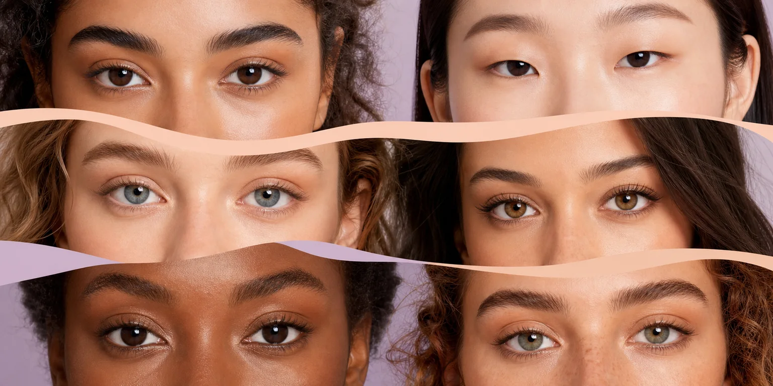 Diverse natural eyes showing several different eye shapes