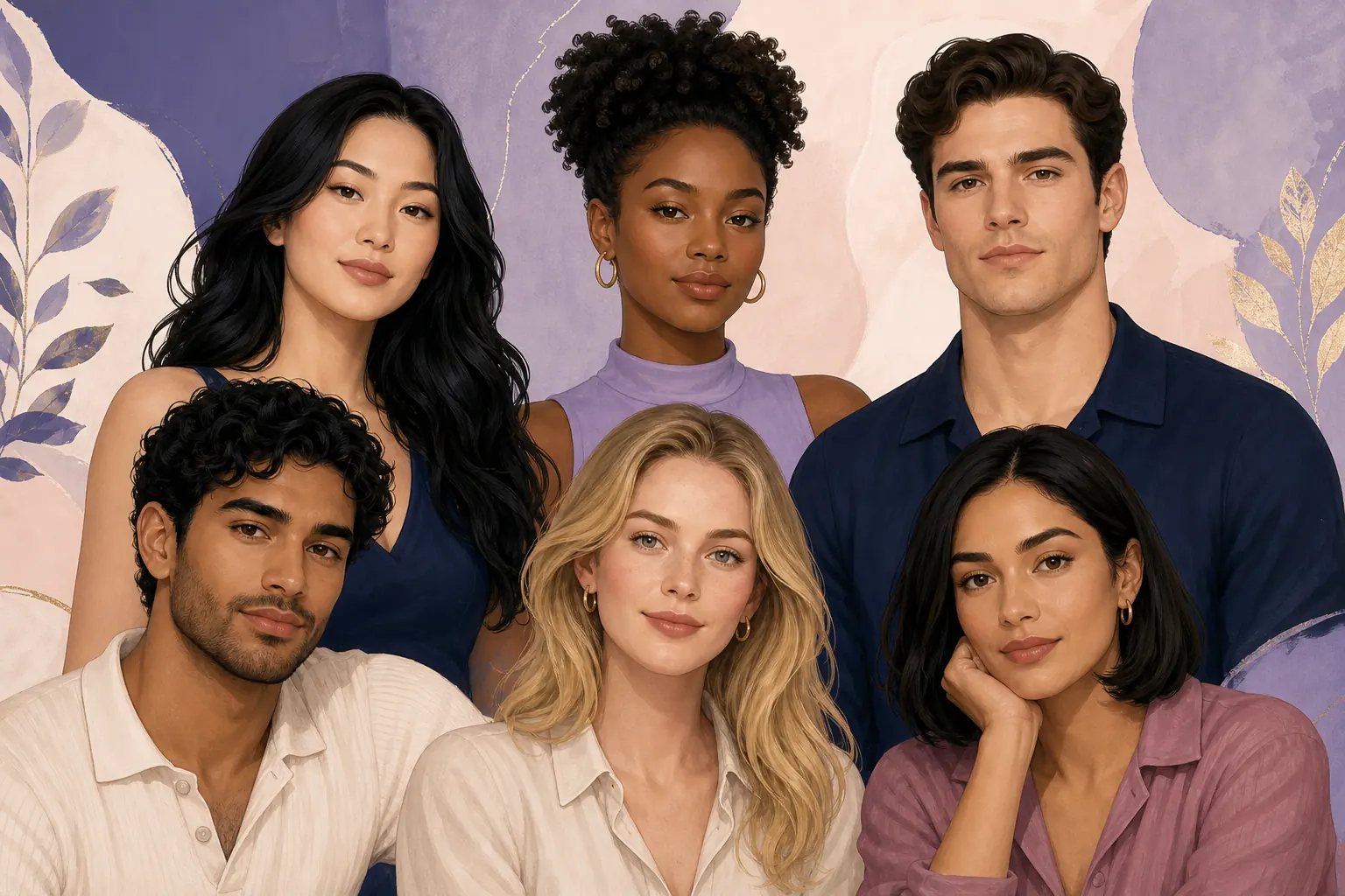 Editorial portraits showing several attractive face shapes without ranking them