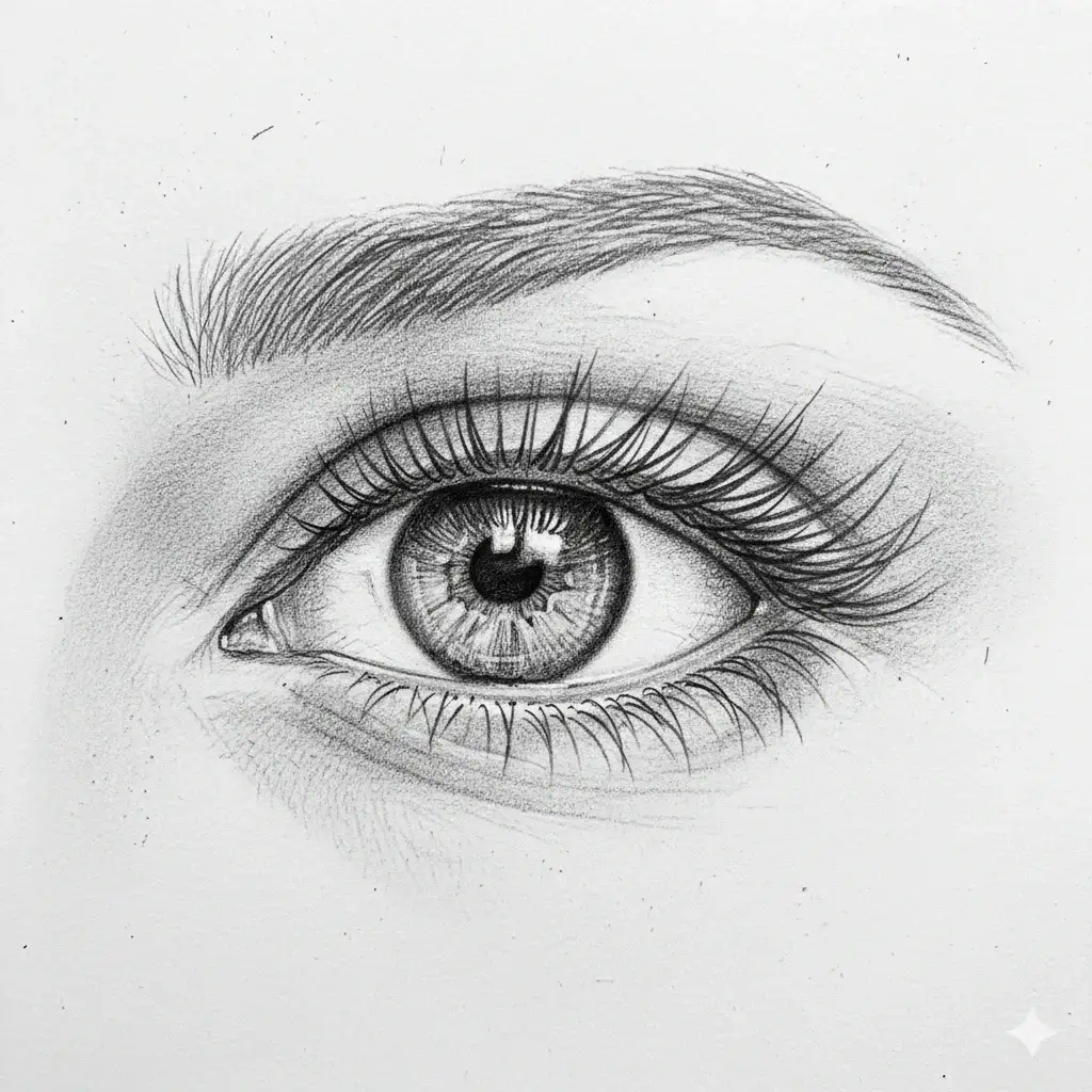 Example of almond-shaped eyes