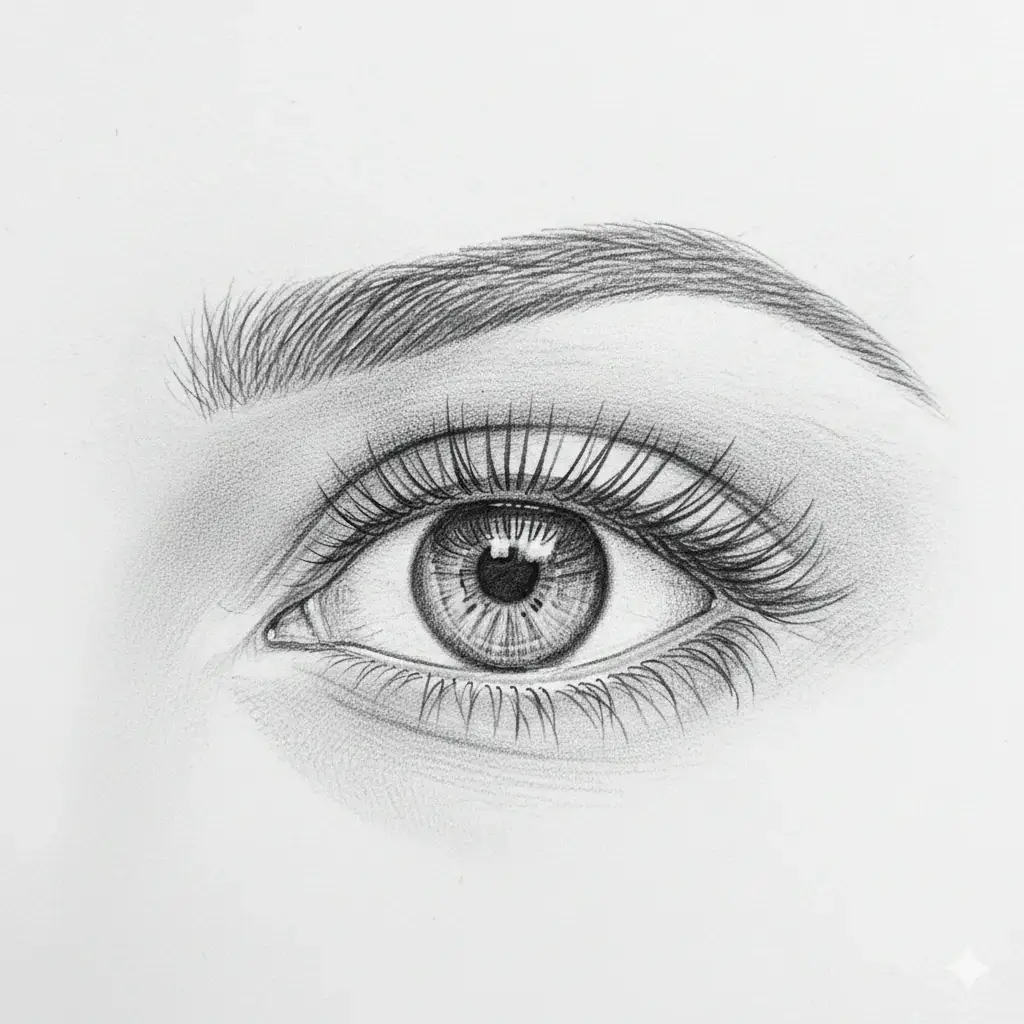 Example of downturned eyes