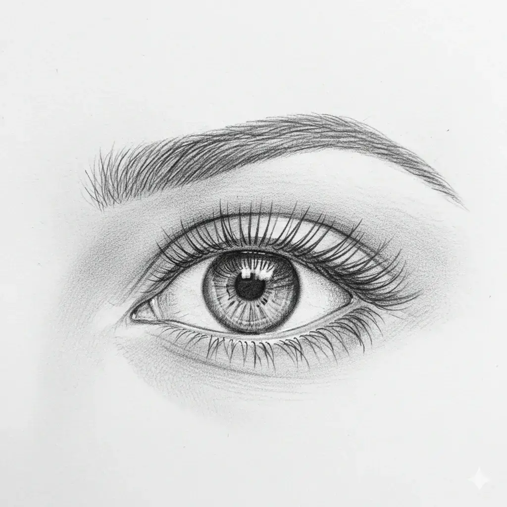 Example of upturned eyes